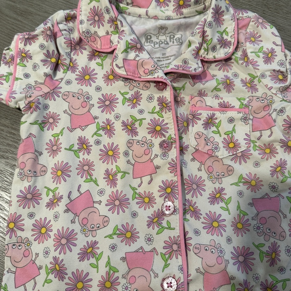 Peppa Pig Pink and Purple Floral Pajama Top